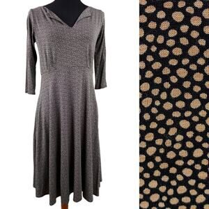 Salaam Jersey Knit Midi Dress Boho Layering Animal Print Lounge